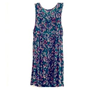 American Eagle dark green floral loose dress
